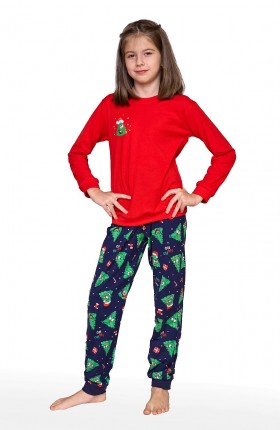 PIŻAMA GIRL YOUNG 592/182 CHRISTMAS TREE DR